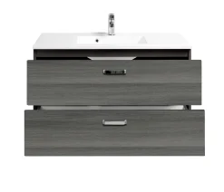 Waschtischunterschrank Bobbi 100cm 2 Schubladen - graphit/quecksilber