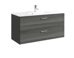 Waschtischunterschrank Bobbi 100cm 2 Schubladen - graphit/quecksilber