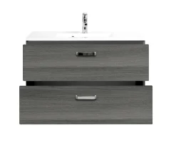 Waschtischunterschrank Bobbi 90cm 2 Schubladen - graphit/quecksilber