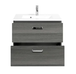 Waschtischunterschrank Bobbi 70cm 2 Schubladen - graphit/quecksilber