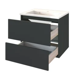 Waschtischunterschrank Brama 60cm 2 Schubladen - graphit/mattgrau