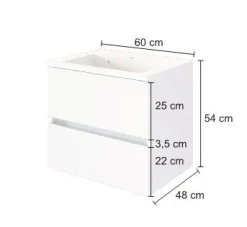 Waschtischunterschrank Brama 60cm 2 Schubladen - graphit/mattgrau