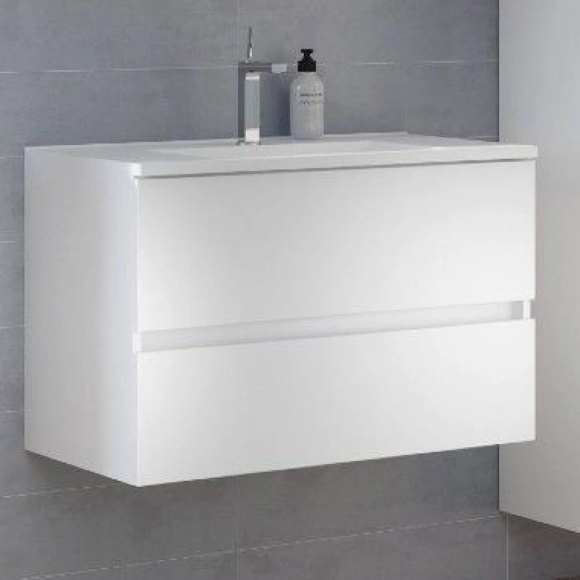 Waschtischunterschrank Brama 80cm 2 Schubladen - weiß