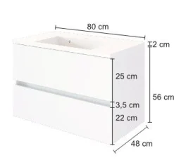 Waschtischunterschrank Brama 80cm 2 Schubladen - graphit/mattgrau