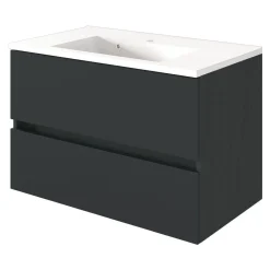 Waschtischunterschrank Brama 80cm 2 Schubladen - graphit/mattgrau