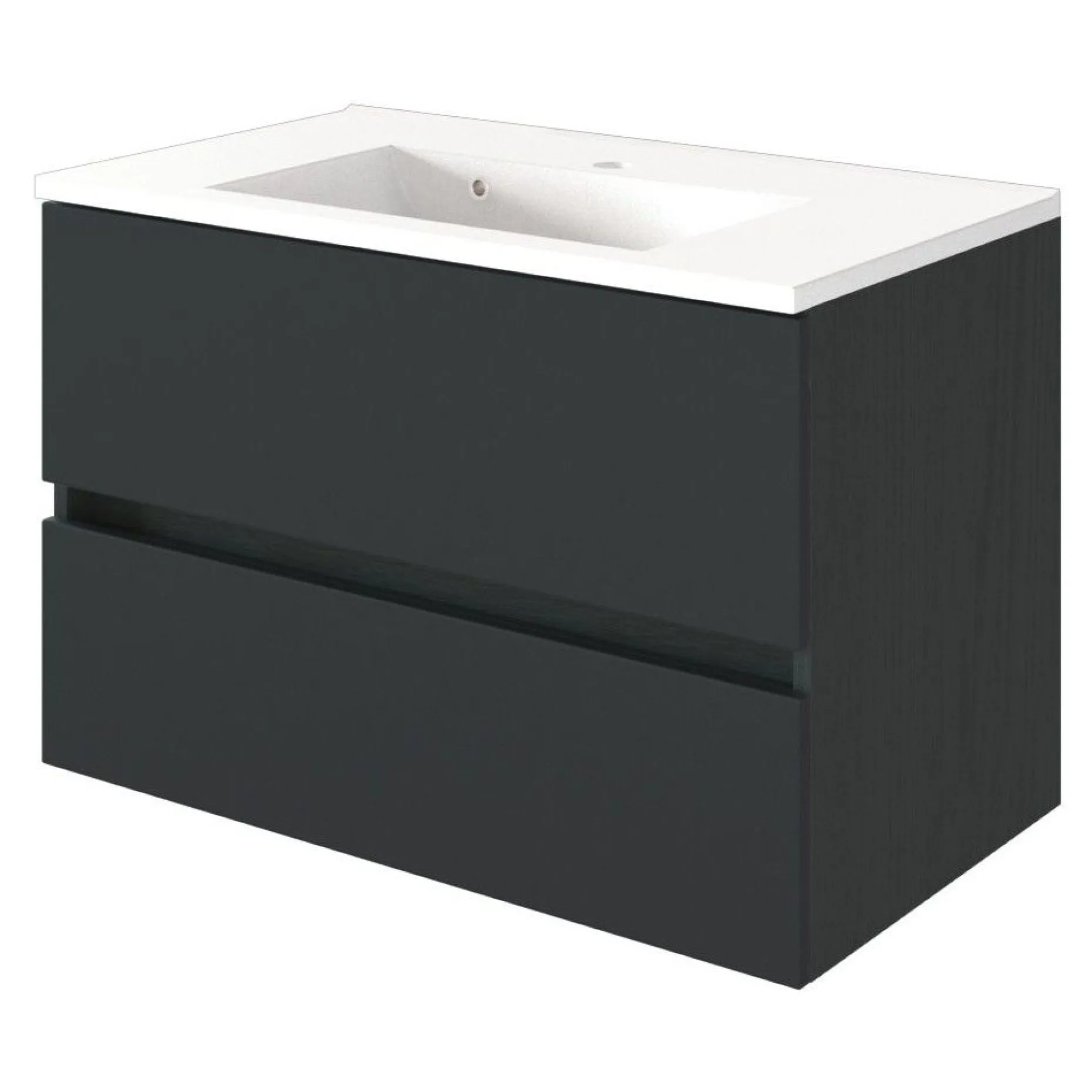 Waschtischunterschrank Brama 80cm 2 Schubladen - graphit/mattgrau