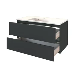 Waschtischunterschrank Brama 100cm 2 Schubladen - graphit/mattgrau