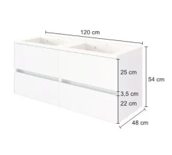 Waschtischunterschrank Brama 120cm 4 Schubladen - graphit/grau-matt