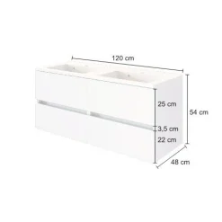 Waschtischunterschrank Brama 120cm 4 Schubladen - wotan eiche