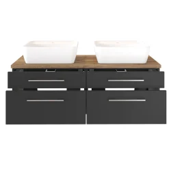 Waschtischunterschrank Dasa 120cm mit 4 Schubladen - graphit/mattegrau