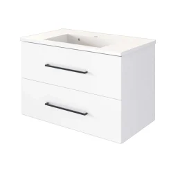 Waschtischunterschrank Dusan 80cm mit 2 Schubladen - weiß