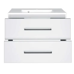 Waschtischunterschrank Dusan 80cm mit 2 Schubladen - weiß