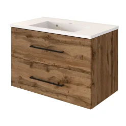 Waschtischunterschrank Dusan 80cm mit 2 Schubladen - wotan eiche
