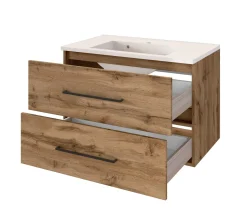 Waschtischunterschrank Dusan 80cm mit 2 Schubladen - wotan eiche