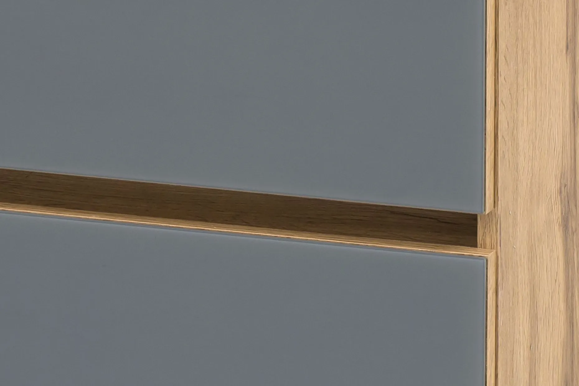 Waschtischunterschrank Helina 80cm mit 2 Schubladen - Eiche/grau