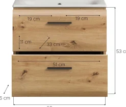 Waschtischunterschrank Ice Xonox - Artisan Oak - 60x55x46 cm