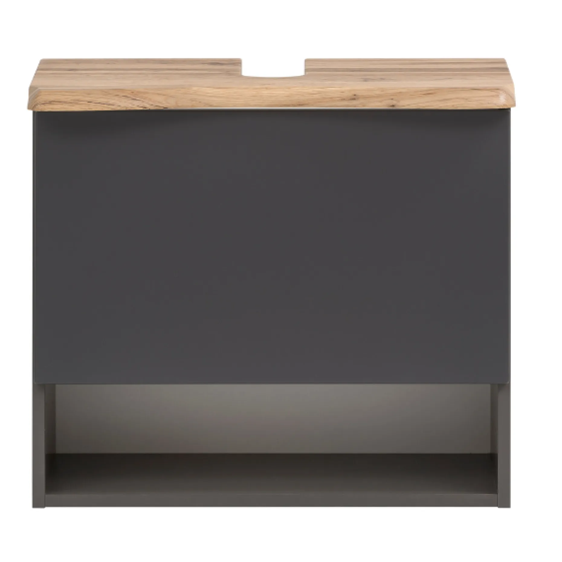 Waschtischunterschrank Karan 61cm 1 Schublade - anthrazit/quecksilber