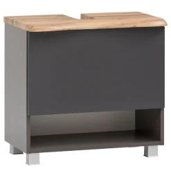 Waschtischunterschrank Karan 61cm 1 Schublade - anthrazit/quecksilber