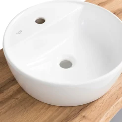 Waschtischunterschrank Karan 61cm mit Waschbecken und 1 Schublade - anthrazit/eiche
