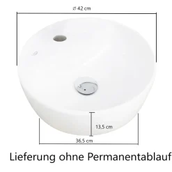 Waschtischunterschrank Karan 61cm mit Waschbecken und 1 Schublade - anthrazit/eiche