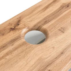 Waschtischunterschrank Karan 121cm mit 2 Waschbecken und 2 Schubladen - anthrazit/eiche