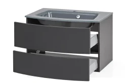 Waschtischunterschrank Kornel 80cm grau Waschtisch - graphitgrau