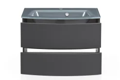 Waschtischunterschrank Kornel 80cm grau Waschtisch - graphitgrau