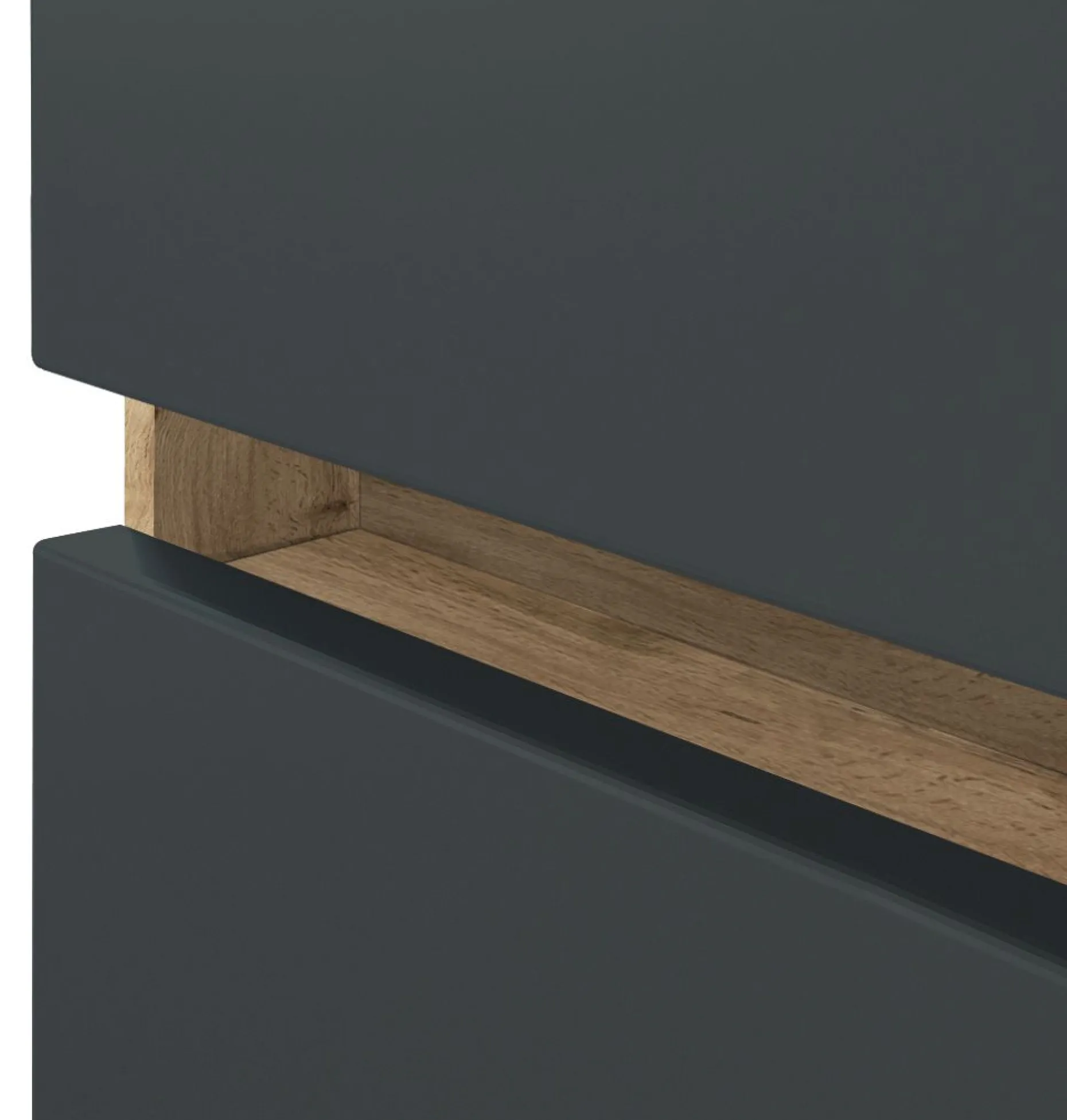 Waschtischunterschrank Luna 80cm 2 Schubladen - Eiche/grau