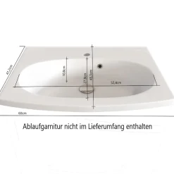 Waschtischunterschrank Malvo 60cm 2 Schubladen - Eiche/schwarz