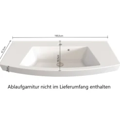 Waschtischunterschrank Malvo 100cm 2 Schubladen - Eiche/schwarz