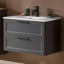 Waschtischunterschrank Meran | 80 x 47 x 56 cm | Grau