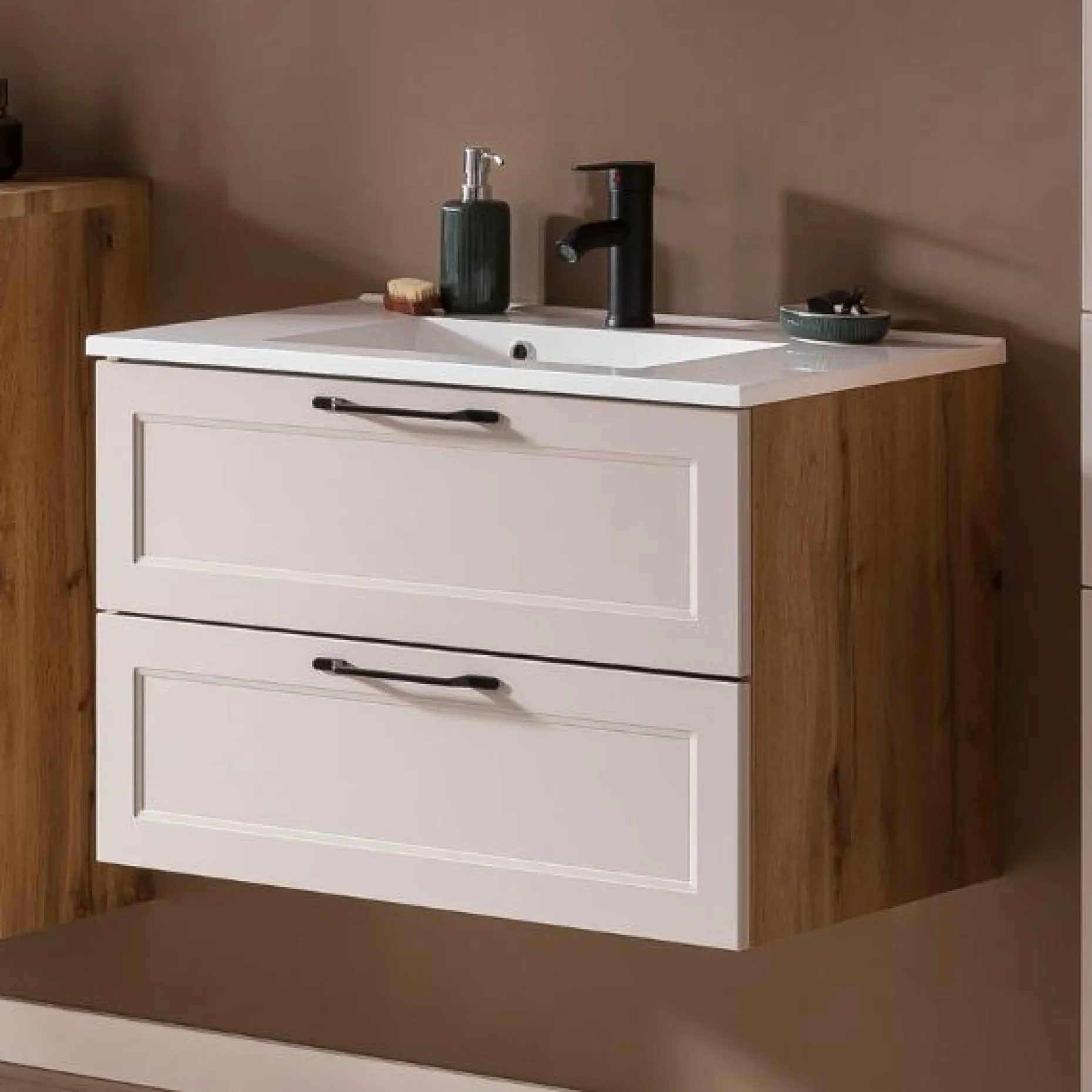 Waschtischunterschrank Meran | 80 x 47 x 56 cm | Farbe Kaschmir