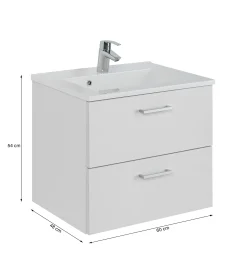 Waschtischunterschrank Ricca 60cm 2 Schubladen - weiß