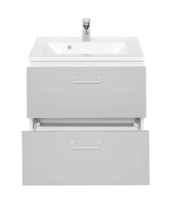 Waschtischunterschrank Ricca 60cm 2 Schubladen - weiß/hellgrau