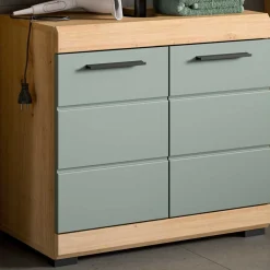 Waschtischunterschrank Scout Xonox - Sage Grün Artisan Eiche - 60x56x34 cm