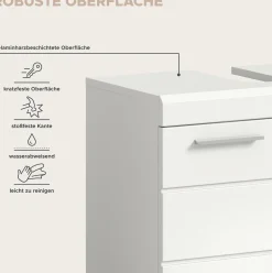 Waschtischunterschrank Scout Xonox - Weiß Hochglanz - 60x56x34 cm