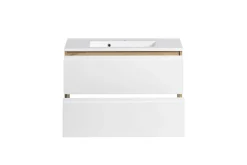 Waschtischunterschrank Varese | 80 x 47 x 56 cm | Wotan Oak / Design weiß