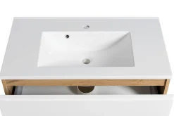 Waschtischunterschrank Varese | 80 x 47 x 56 cm | Wotan Oak / Design weiß