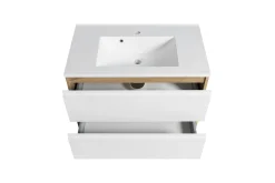 Waschtischunterschrank Varese | 80 x 47 x 56 cm | Wotan Oak / Design weiß