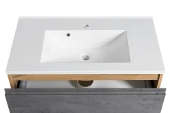 Waschtischunterschrank Varese | 80 x 47 x 56 cm | Eiche Wotan / Betondesign