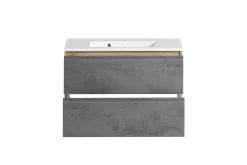 Waschtischunterschrank Varese | 80 x 47 x 56 cm | Eiche Wotan / Betondesign