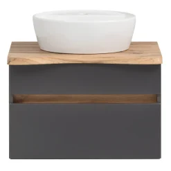 Waschtischunterschrank Vikas 61cm 2 Schubladen - anthrazit/eick
