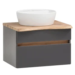 Waschtischunterschrank Vikas 61cm 2 Schubladen - anthrazit/eick