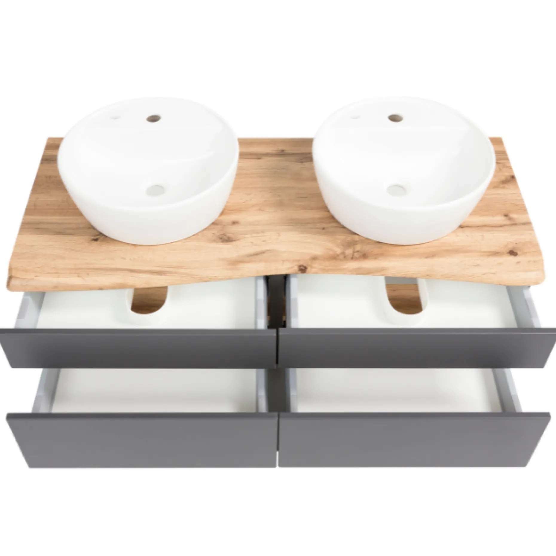 Waschtischunterschrank Vikas 121cm 4 Schubladen - anthrazit/gelb