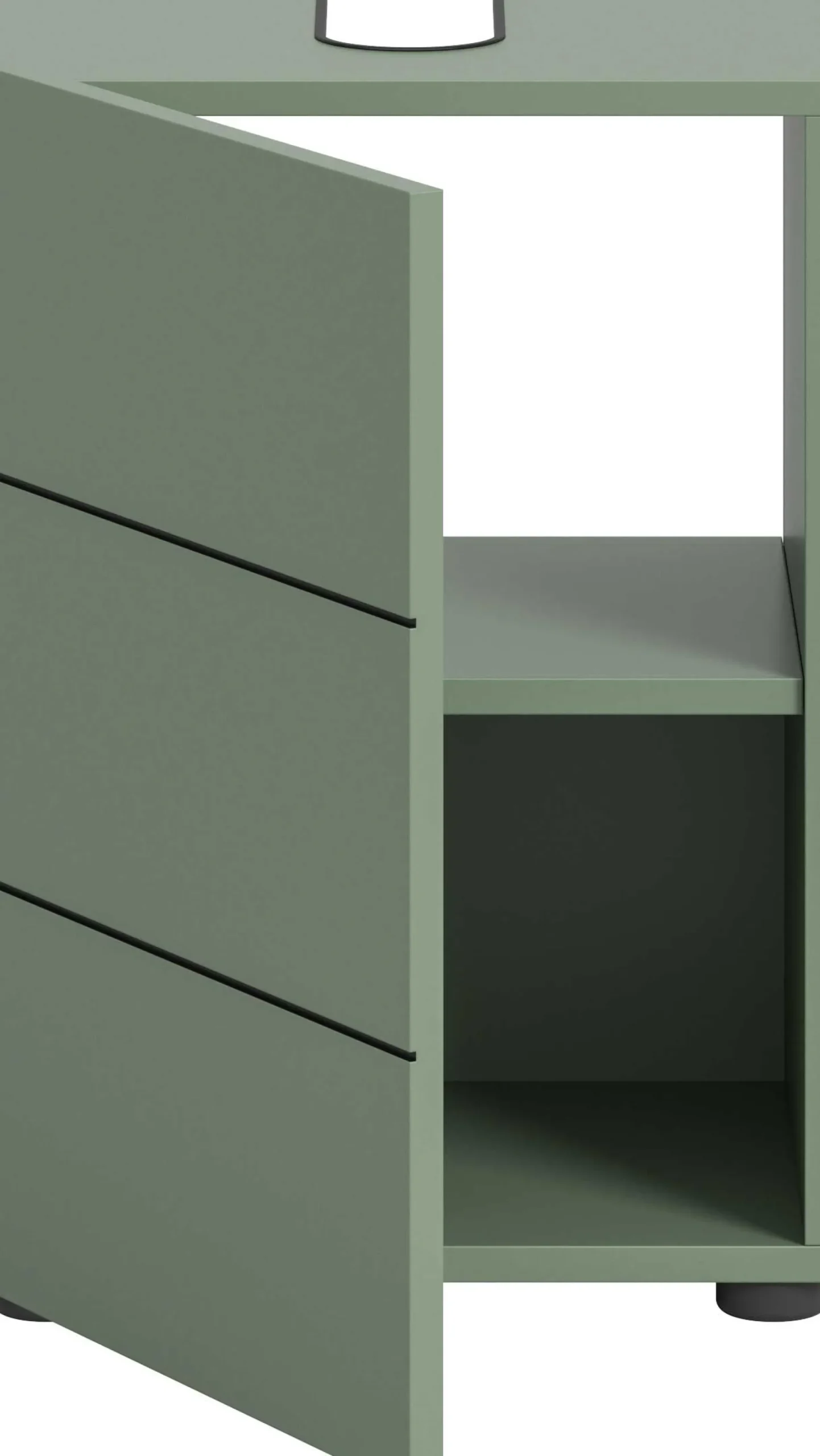 Waschtischunterschrank Vira Xonox - Rauchgrün - 38x56x34 cm