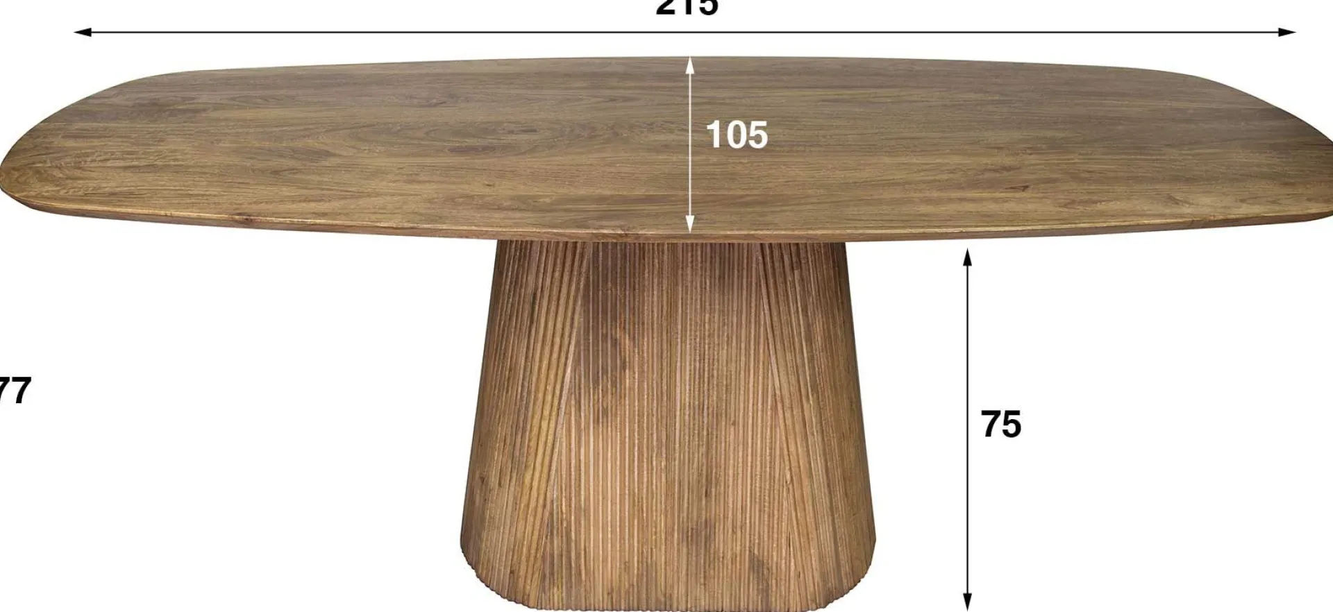 Emob Wave Esstisch 215cm - Massiv Mango Sand