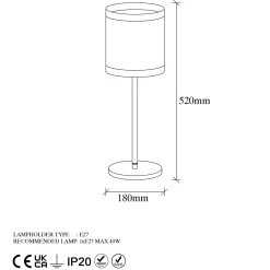 Emob Way Tischlampe | METALLGEHÄUSE | Schwarz, Weiß