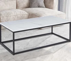 Rousseau es Marmordekor Couchtisch - Dallas | H-H 40 x B-L 120 x T-P 60 cm