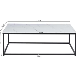 Rousseau es Marmordekor Couchtisch - Dallas | H-H 40 x B-L 120 x T-P 60 cm