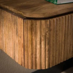WelleNachttisch - Farbe Mango-Sand massiv